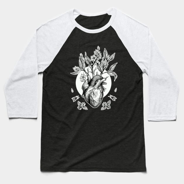 Flower heart Baseball T-Shirt by La Bemol